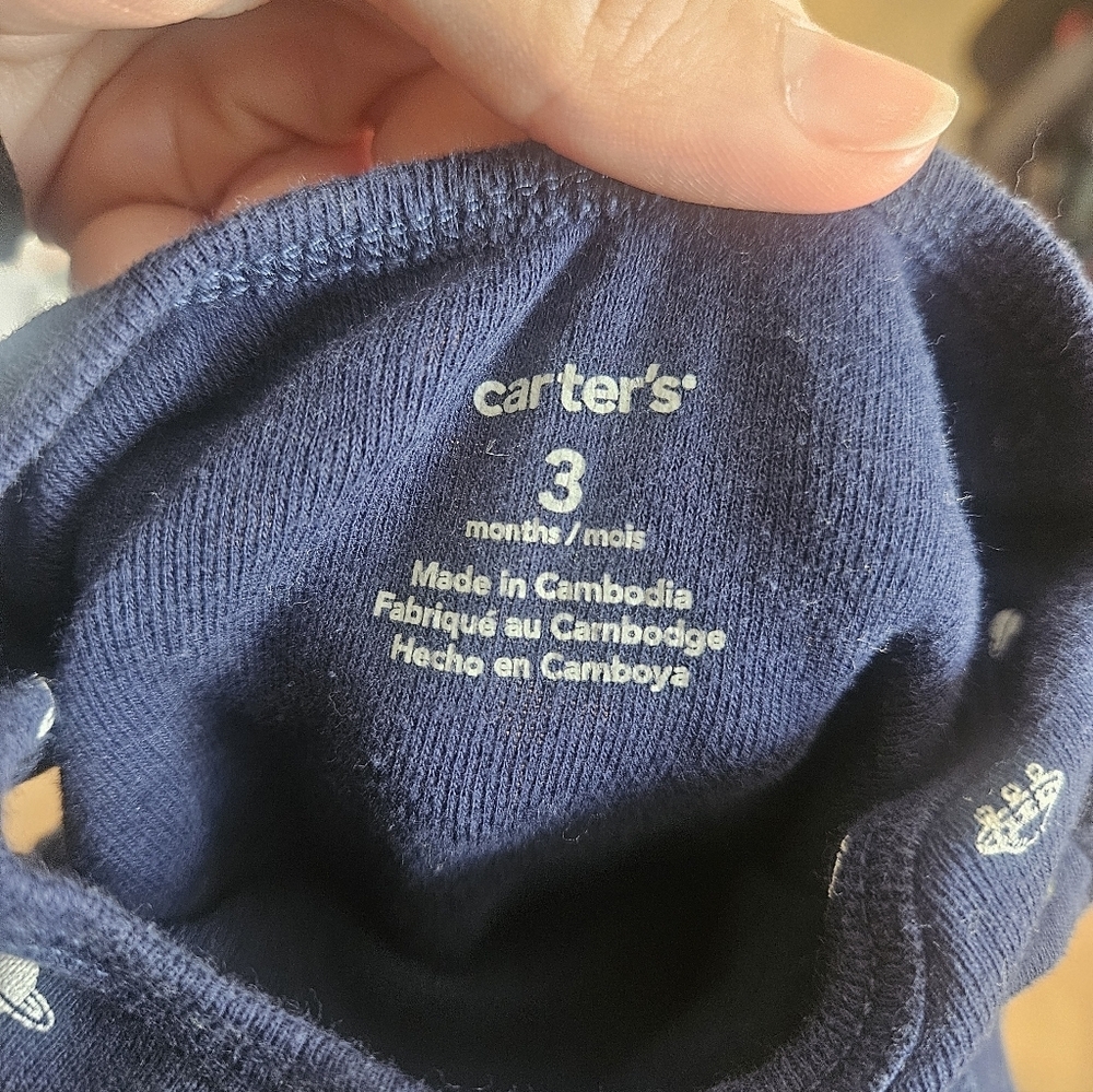 Carter's Navy Blue Space Patterned Bodysuit Size 3 Months - Picture 4 of 4